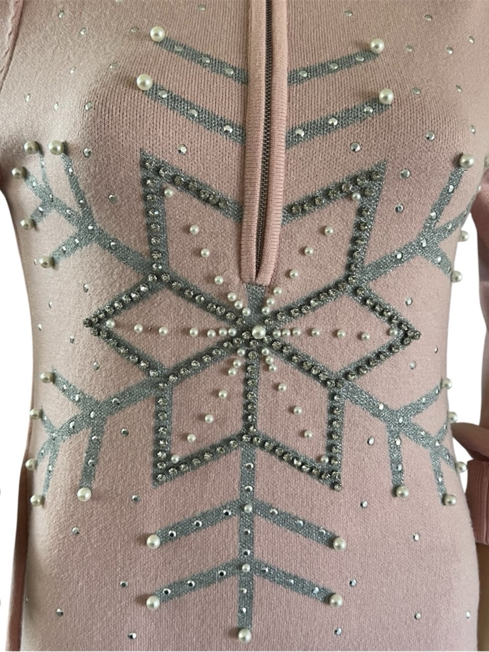 Boston Proper Pink Crystal-Embellished Mini Dress - Picture 6 of 7